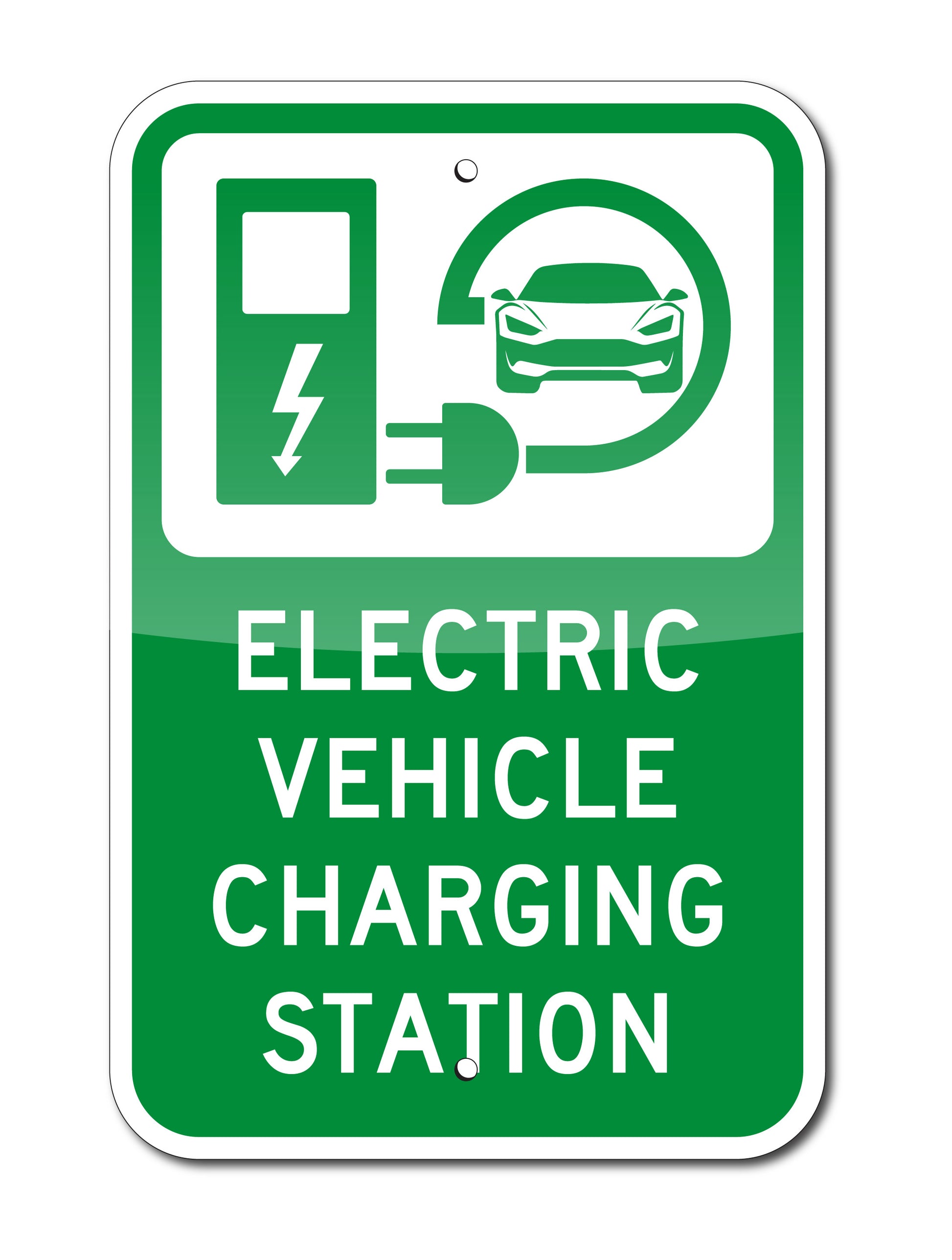 EV, ELECTRIC VEHICLE CHARGING SIGN, 12X18, TRAFFIC SIGN , REFLECTIVE, .080 ALUM