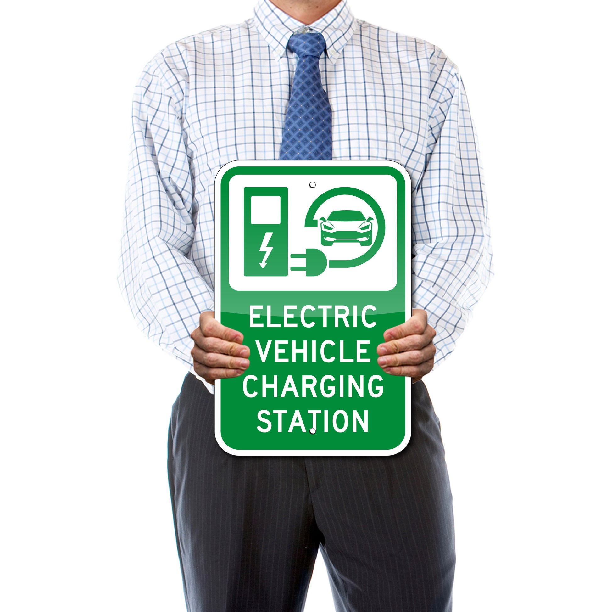 EV, ELECTRIC VEHICLE CHARGING SIGN, 12"X18", REFLECTIVE, .080 ALUM