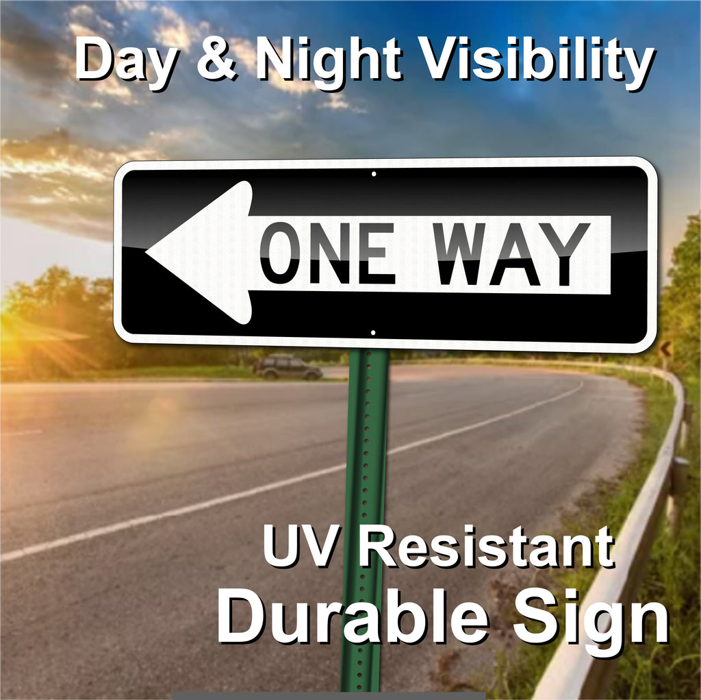 ONE WAY LEFT SIGN / 36" X 12" / High Intensity Reflective Traffic Sign / .080