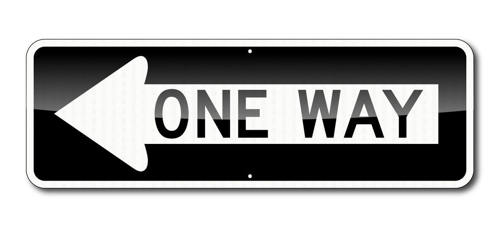 ONE WAY LEFT SIGN / 36" X 12" / High Intensity Reflective Traffic Sign / .080