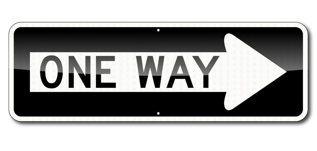 ONE WAY RIGHT SIGN / 36" X 12" / High Intensity Reflective Traffic Sign / .080