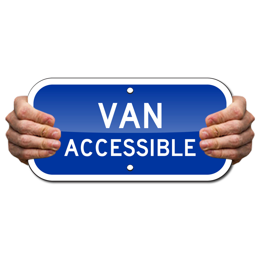 VAN ACCESSIBLE SIGN, 12X6, TRAFFIC SIGN, REFLECTIVE, .080 ALUMINUM, UV RESISTANT