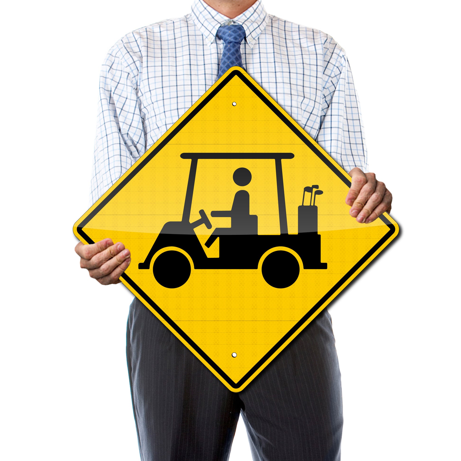 Golf Cart Crossing Sign / 24"x24" / Hi Intensity Reflective Traffic Sign / .080