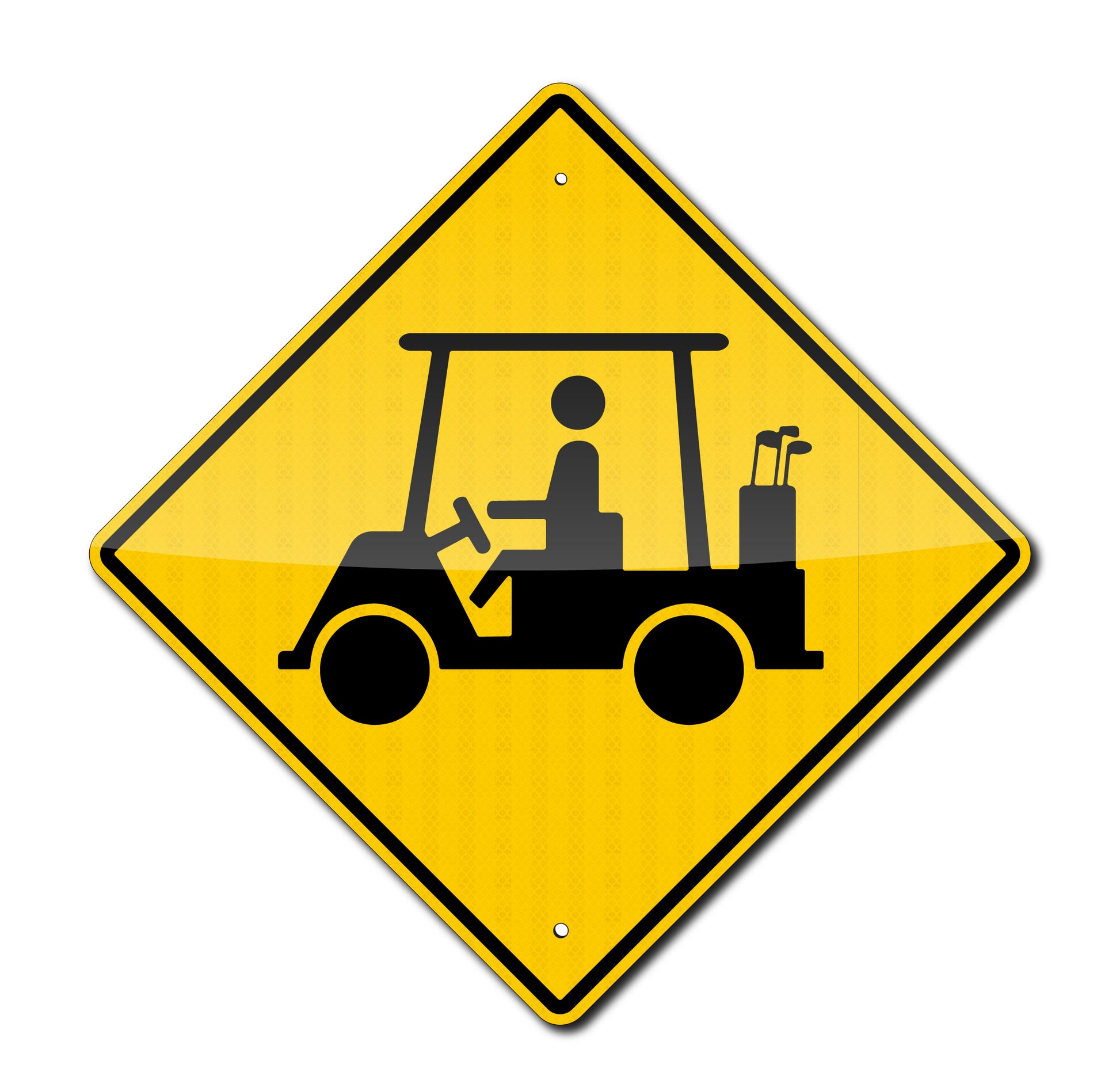 Golf Cart Crossing Sign / 24"x24" / Hi Intensity Reflective Traffic Sign / .080